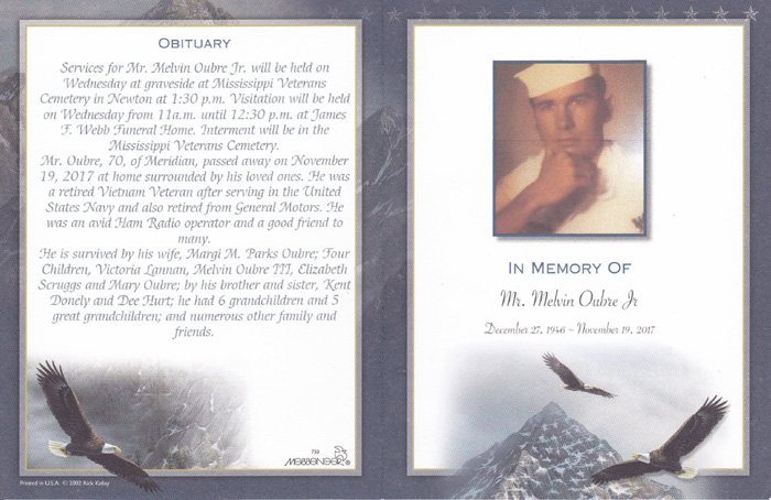 Melvin Oubre Obituary